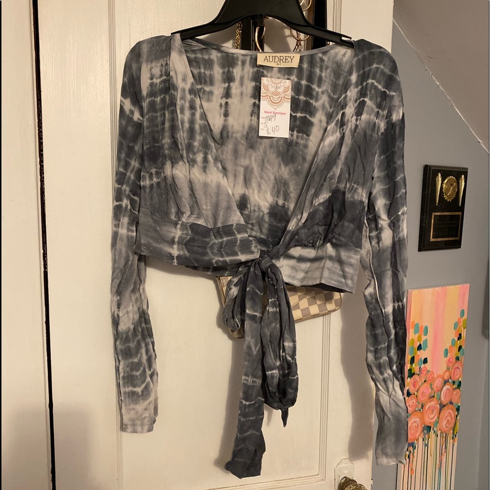 Wrap tie tie dye top